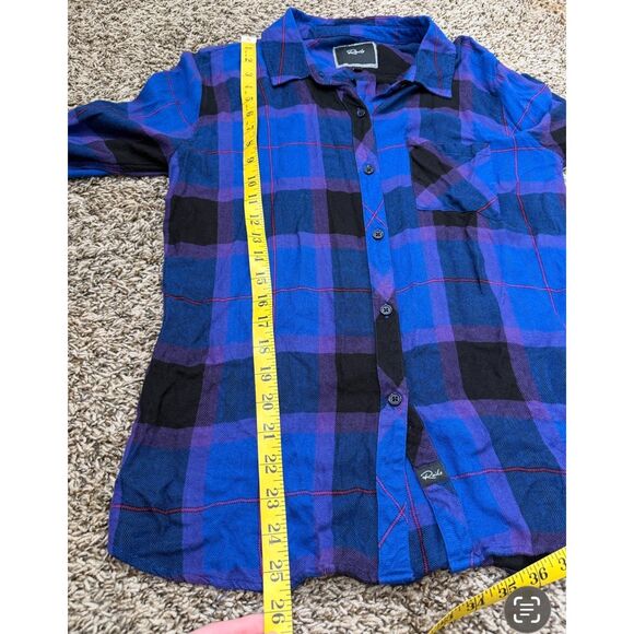 Rails Womens Blue Purple Plaid Button Up Flannel Sz M Soft Grunge - Picture 9 of 9